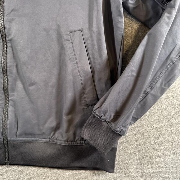 Nike Bomber Jacket Mens Medium Black Zip Woven Unlined Coat Essentials - Picture 8 of 11